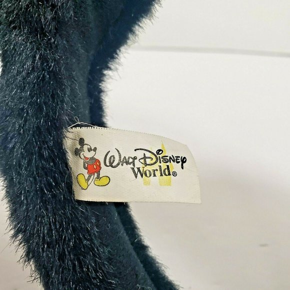 VTG Disney Parks Furry Black Minnie Ears Headband Red White Polka Dot Puffy Bow - Picture 5 of 7